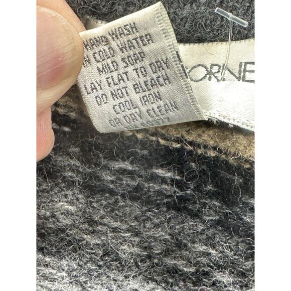 Vintage Casual Corner Nordic Fair Isle Sheep Tree Pattern Med Wool Gray Sweater - Picture 3 of 7